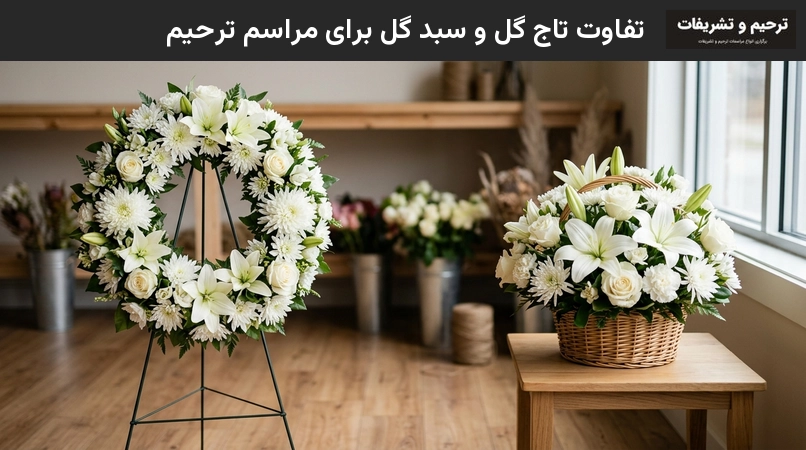 تفاوت تاج گل و سبد گل برای مراسم ترحیم